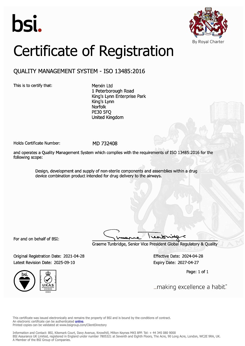 ISO 13485:2016 Certificate